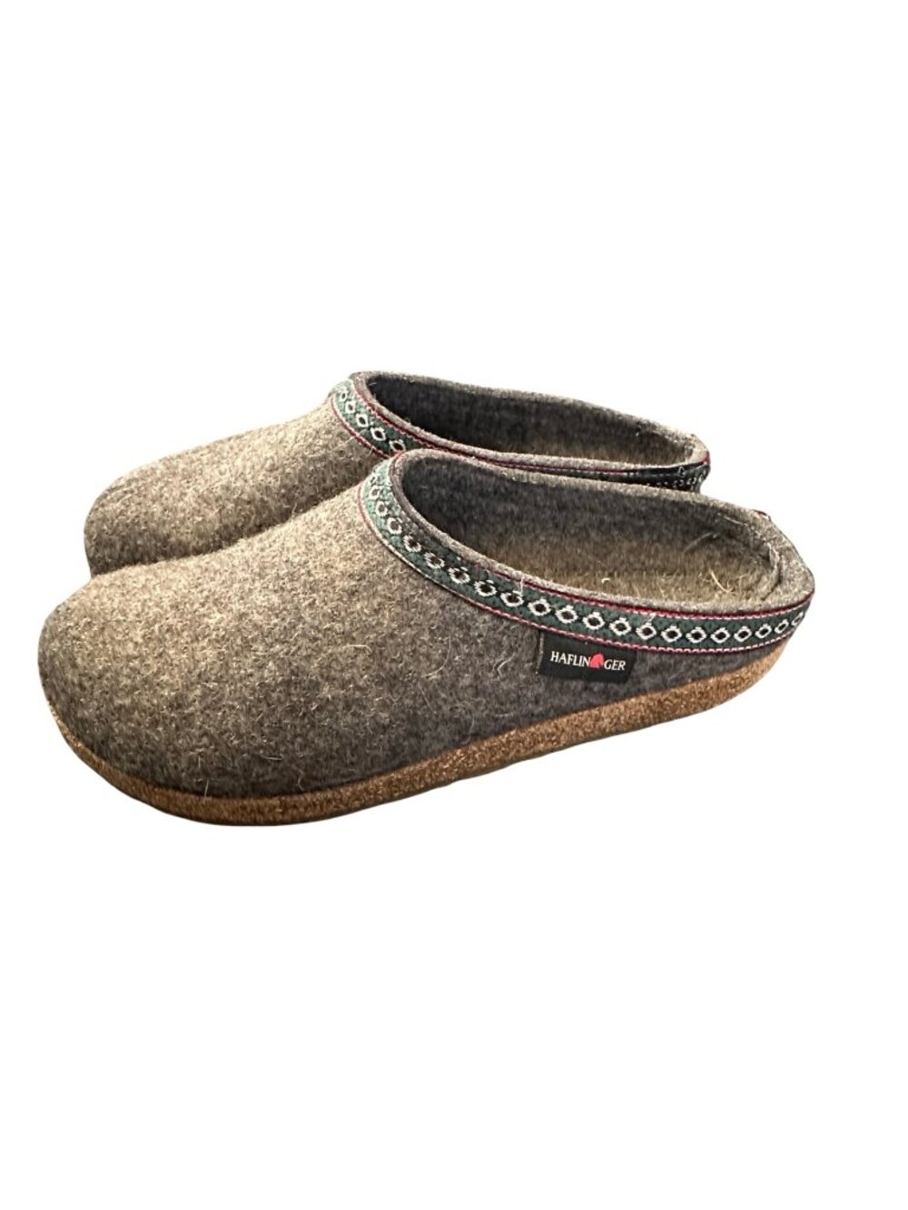Haflinger Classic Sz 44 Wool Grizzly Gray Clog Slip On Mules US M 10.5